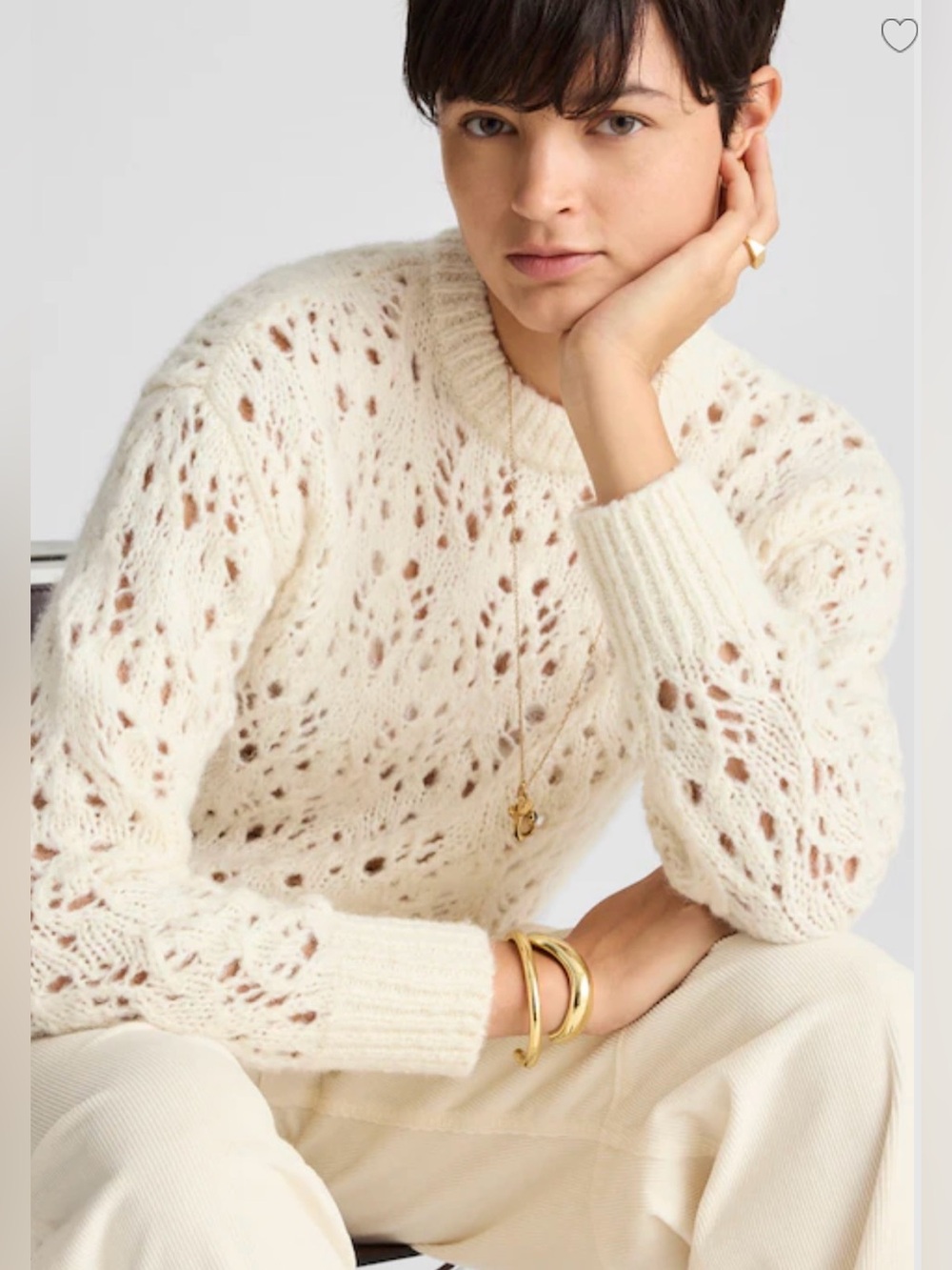 Madewell Pointelle-Stitch Drop-Shoulder Sweater XL NWT Alpaca Wool Blend